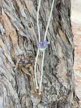 Load image into Gallery viewer, Amethyst Triangle Western Neck Tie / Bolo Tie