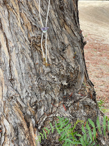 Amethyst Triangle Western Neck Tie / Bolo Tie