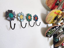 Load image into Gallery viewer, Prismatic Mod Stained Glass Wall Hooks // Decorative hook for keys // Towel Hook // Agate Wall Hook // Hat hook // coat hook // purse hook