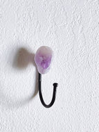 Semi Polished Mineral Wall Hooks // Decorative hook for keys // Towel Hook // Agate Wall Hook // Hat hook // coat hook // purse hook