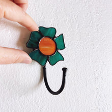 Load image into Gallery viewer, Prismatic Mod Stained Glass Wall Hooks // Decorative hook for keys // Towel Hook // Agate Wall Hook // Hat hook // coat hook // purse hook