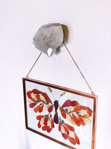 Quartz Crystal Accent, Modern Wall Hook, Crystal Picture Hanger, Crystal Jewelry Hanger
