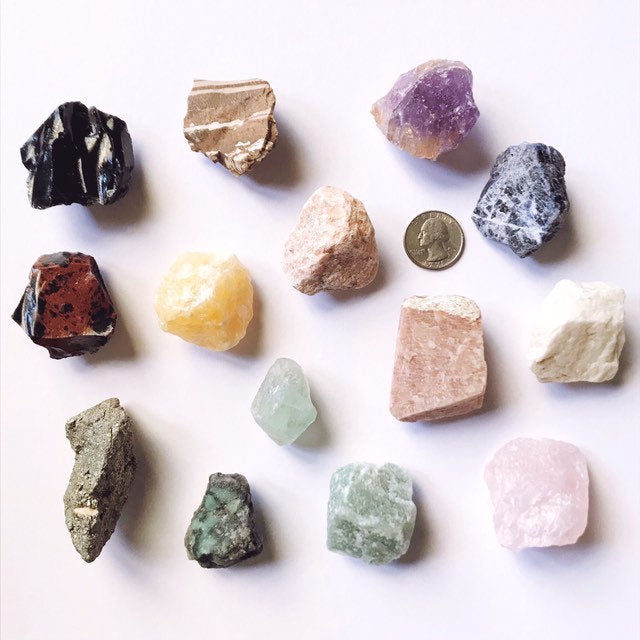 Wabi Sabi Decor // Mineral Decor // Modern Wall Decor // Boho Decor // Amethyst Decor // Rose Quartz