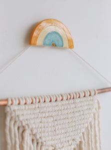 Rainbow wall hook, suspend.it screw cover, suspend.it nail cover, rainbow nursery decor, ceramic rainbow