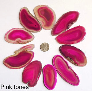 Agate Magnets, 2-3.5 inch geode slices in various colors, geode slice