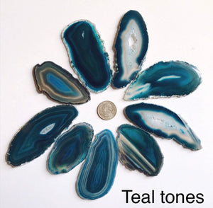Agate Magnets, 2-3.5 inch geode slices in various colors, geode slice