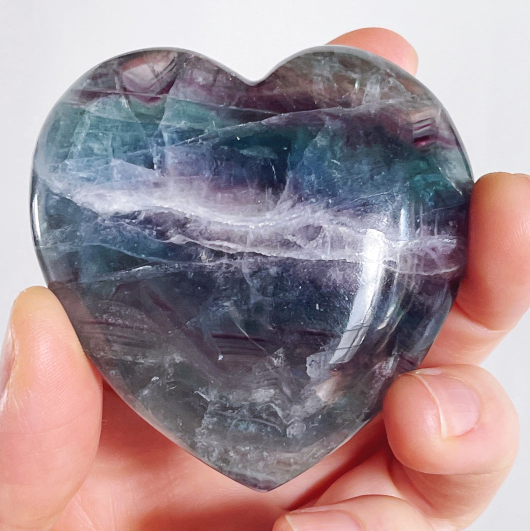 Rainbow fluorite full heart