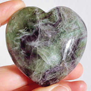 Rainbow fluorite full heart