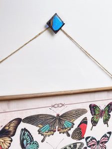 Blue Morpho butterfly stained glass suspend.it