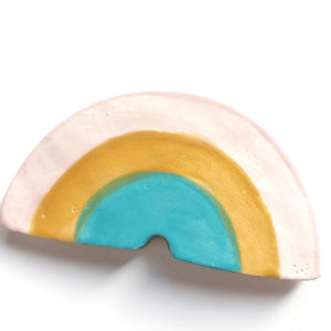 Rainbow wall hook, suspend.it screw cover, suspend.it nail cover, rainbow nursery decor, ceramic rainbow